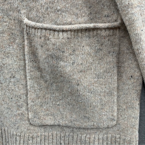 Madewell Women 100% Merino Wool Beige Chunky V-Neck Fall Cardigan Sweater Size L - Picture 8 of 9